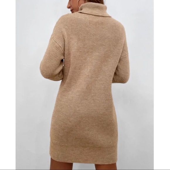 Cozy turtleneck Oversized knit sweater dress Minimalist - Picture 14 of 15
